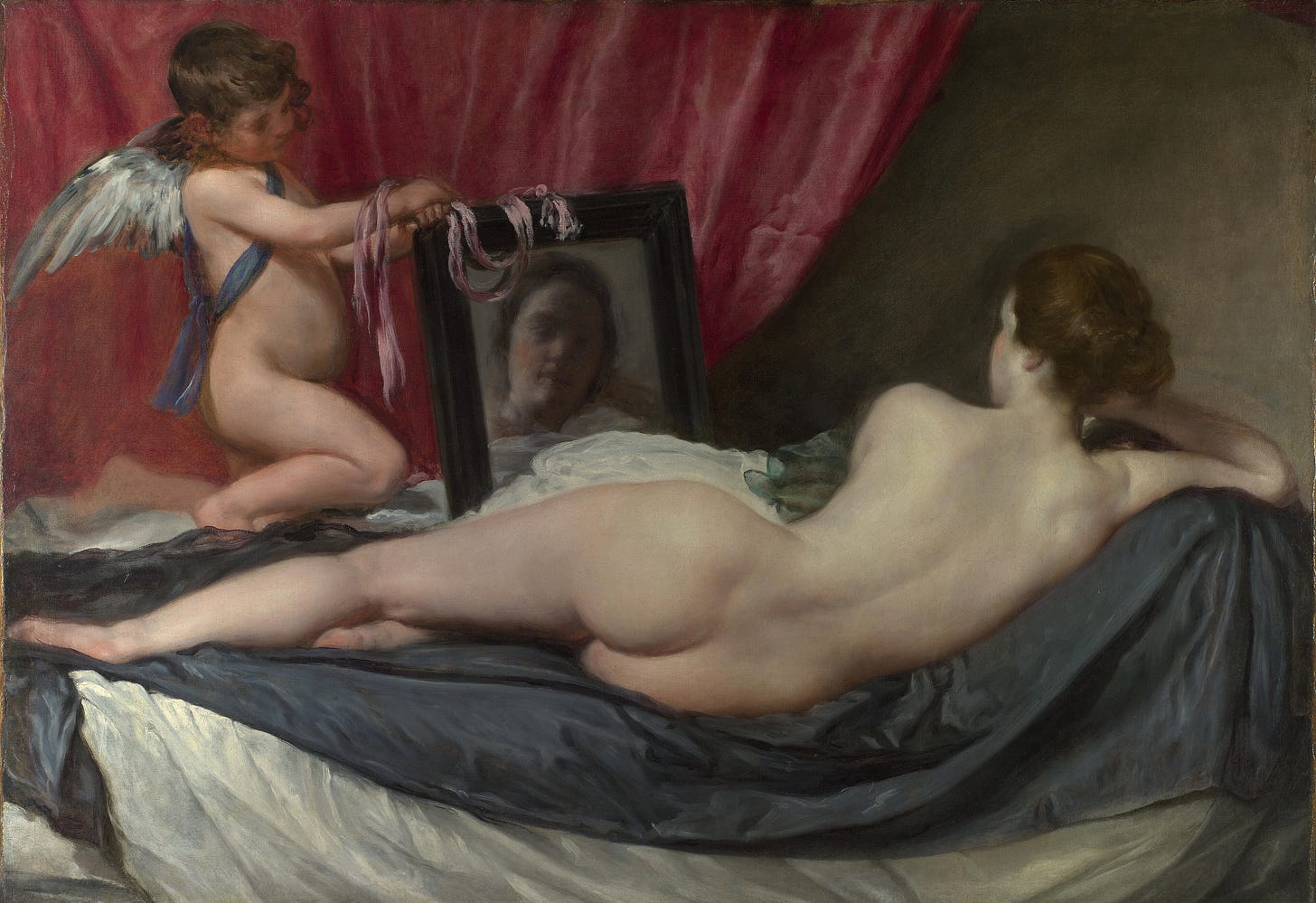 Rokeby Venus with Cupid holding a mirror