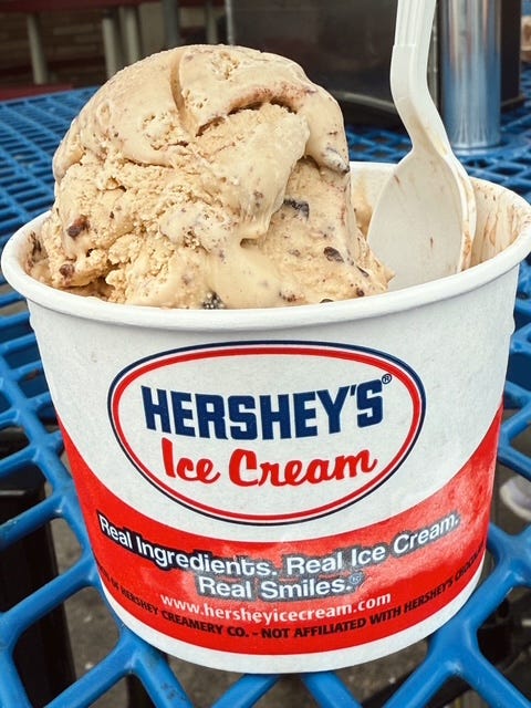Close-up of a Hershey’s Cappuccino Crunch ice cream cup, favorite summer treat.