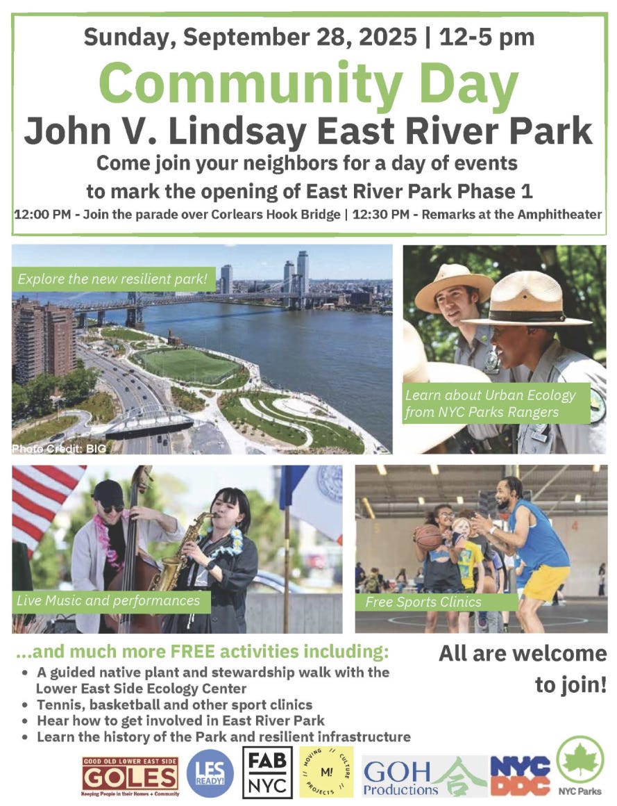 Local Orgs Celebrate the Opening of East River Park Phase 1 This Sunday |  The Lo-Down : News from the Lower East Side