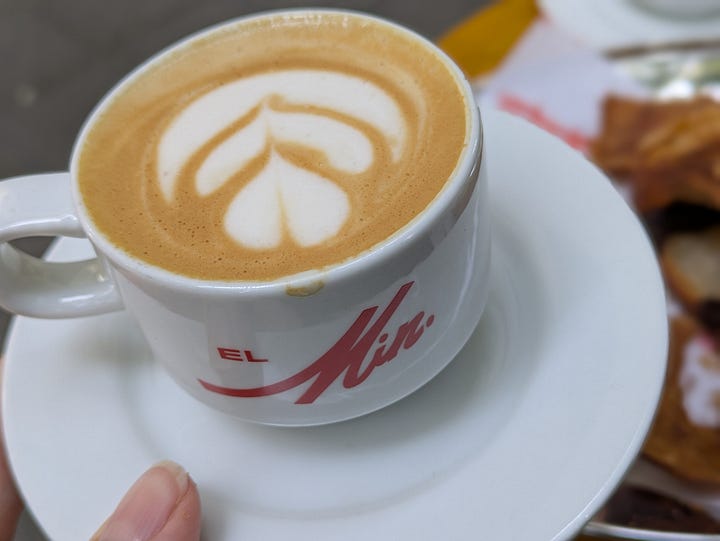 One of the many, many cortados I consumed on our last trip. Bicycles and pedestrians on Avenida Reforma on a Sunday when it's closed to cars (photo Alejandro Giraldo Ortega, unsplash).