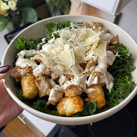4-ingredient kale caesar salad (gluten free, 20 minutes)