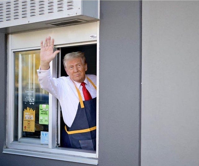 r/redscarepod - I know there's like fifty Trump McDonalds posts but this image is too powerful