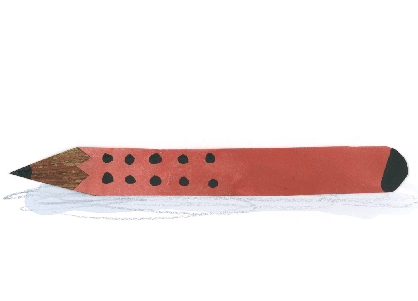 collage image of triangular pencil with rubber grip dots