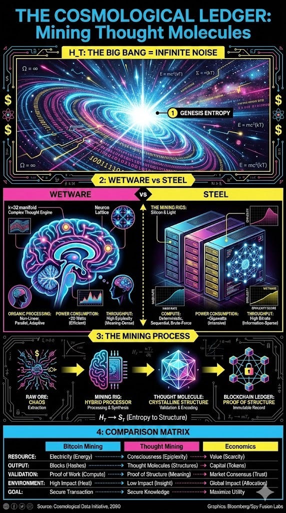 The Cosmological Ledger: The Thermodynamic Economics of Intelligence and the Mining of Thought Molecules