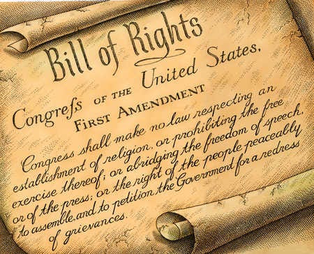 An artistic rendering of the first Ammendment to the constitution.