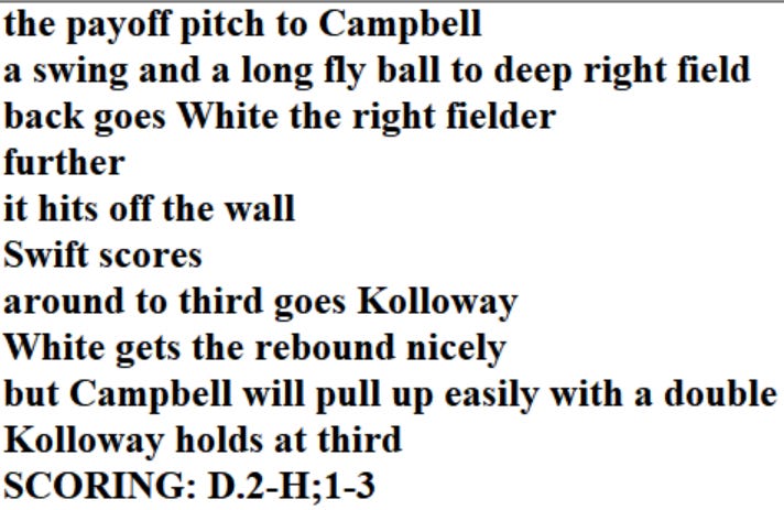 Diamond Mind Baseball Play By Play