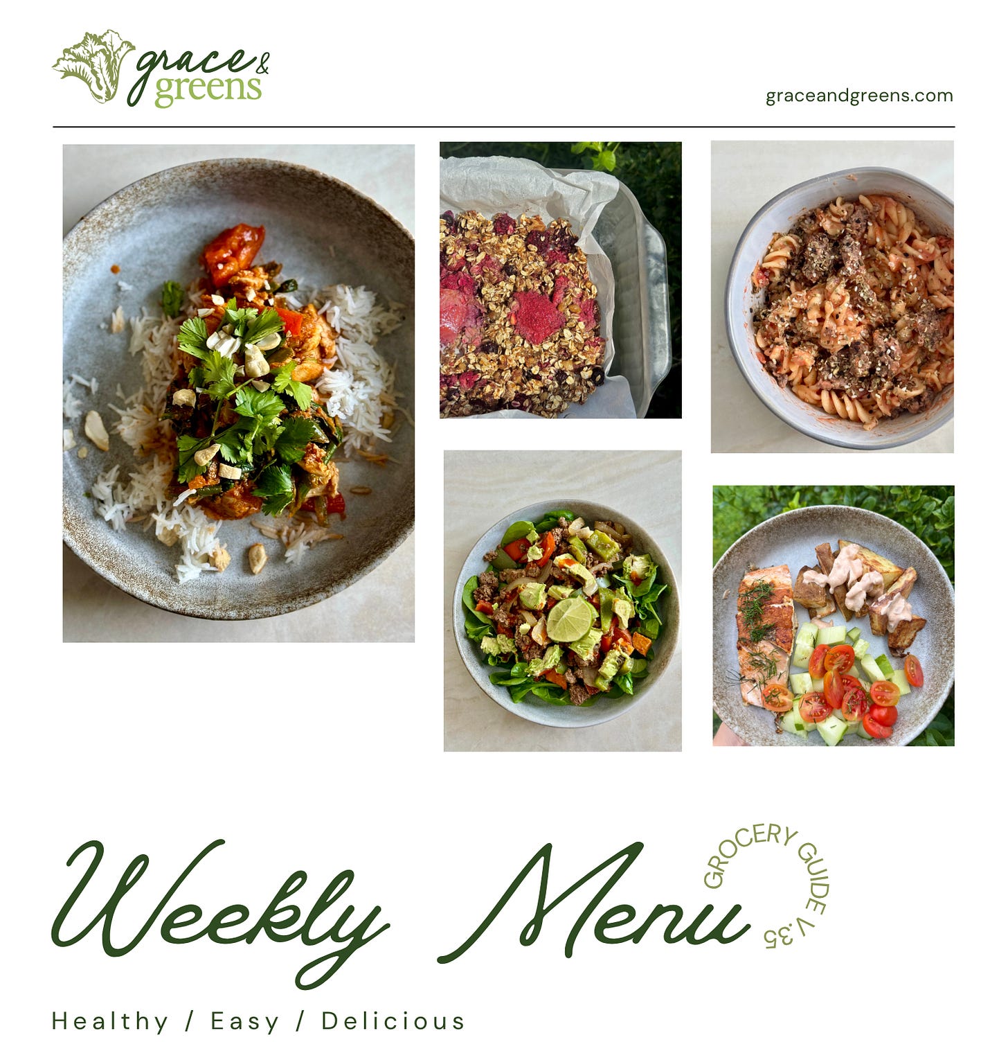 a healthy and easy meal plan for people who want a stress-free cooking experience with simple meals that can easily be pulled together on weeknights