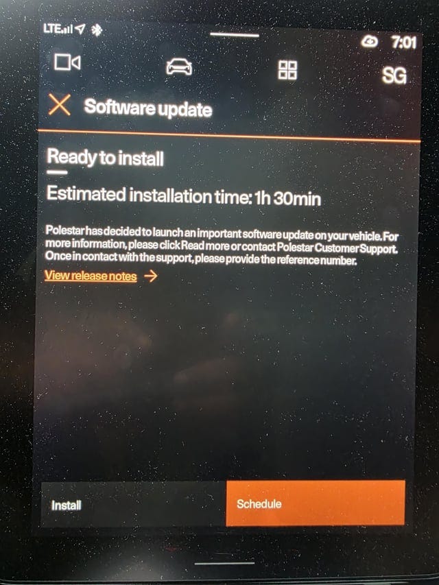r/Polestar - OTA firmware update in NJ!