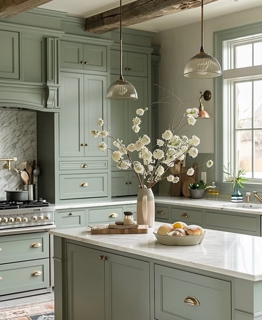 sage green farm-style kitchen sage green farm-style kitchen