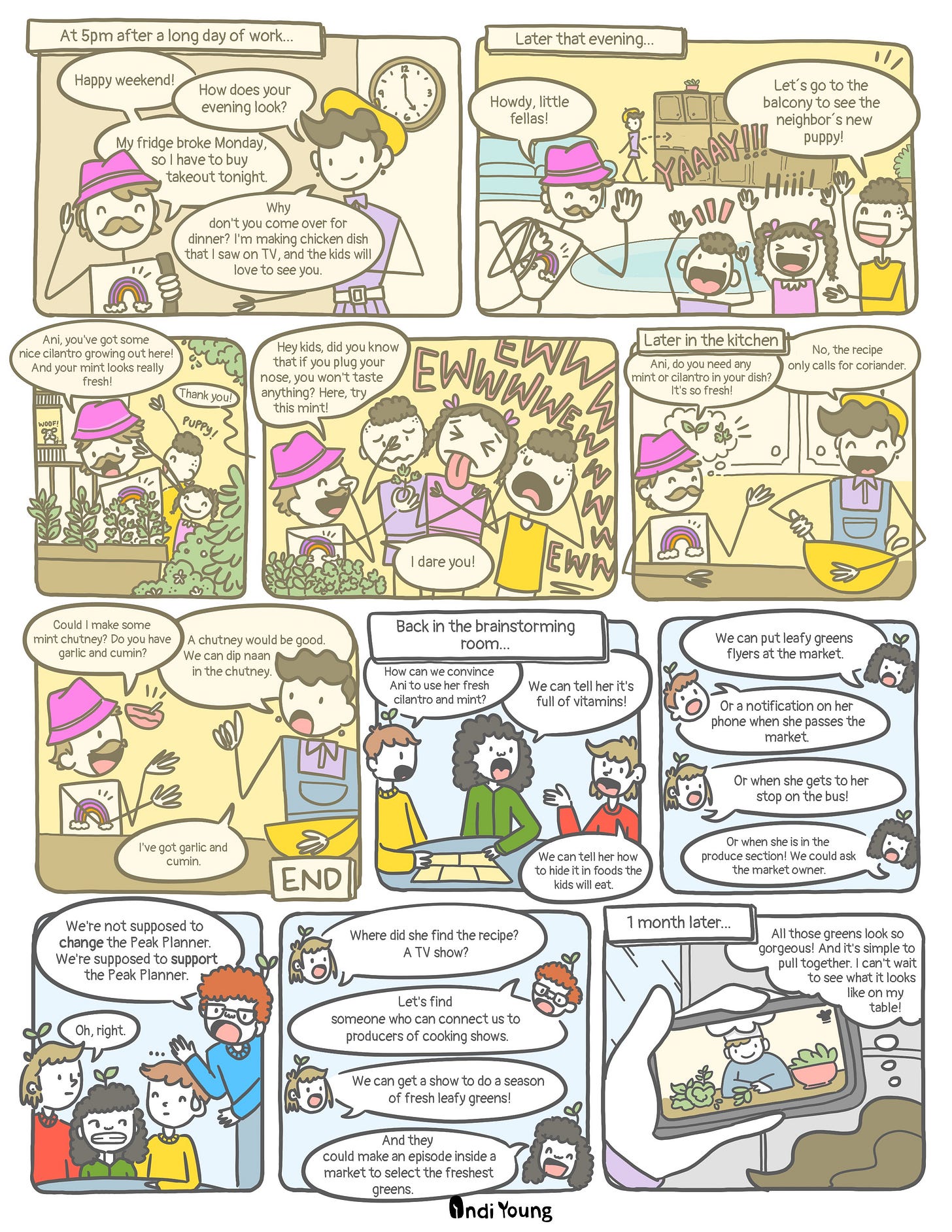 comic frames descriptions at end of newsletter