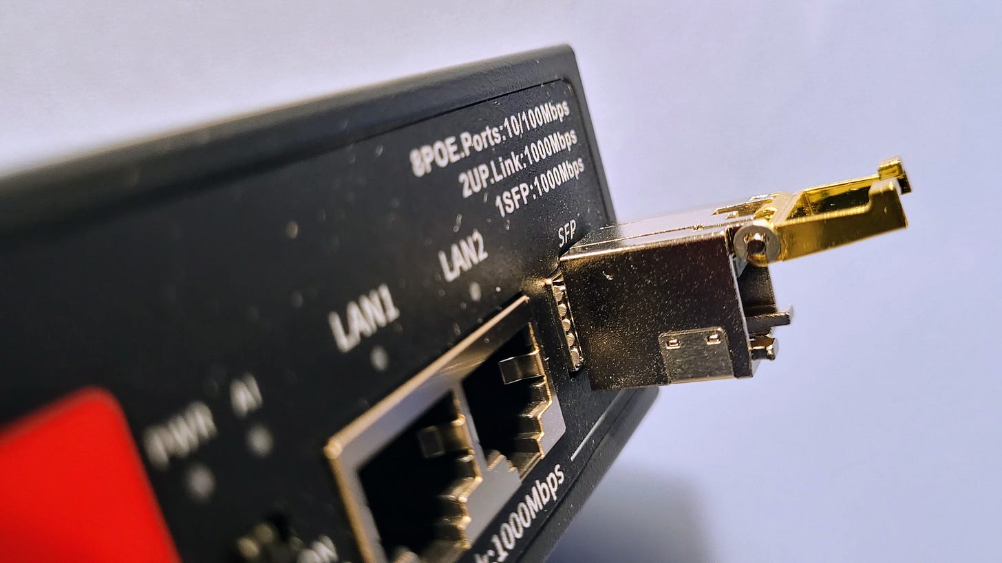 SFP locking latch released