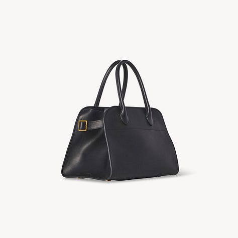 the row margaux bag black leather