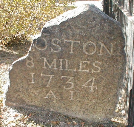 Old Post Road Marker, Cambridge, Massachusetts
