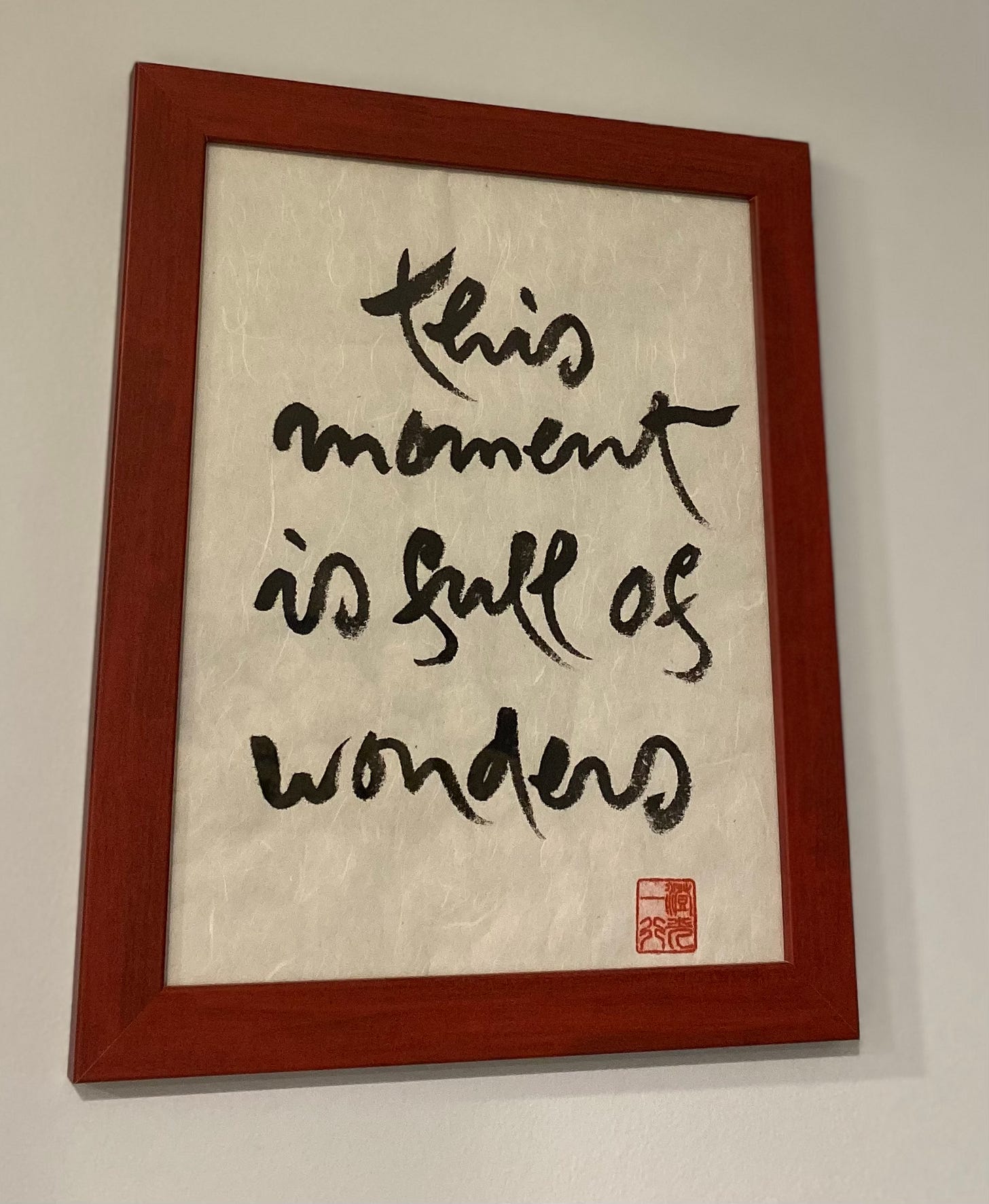 This moment is full of wonders in red frame