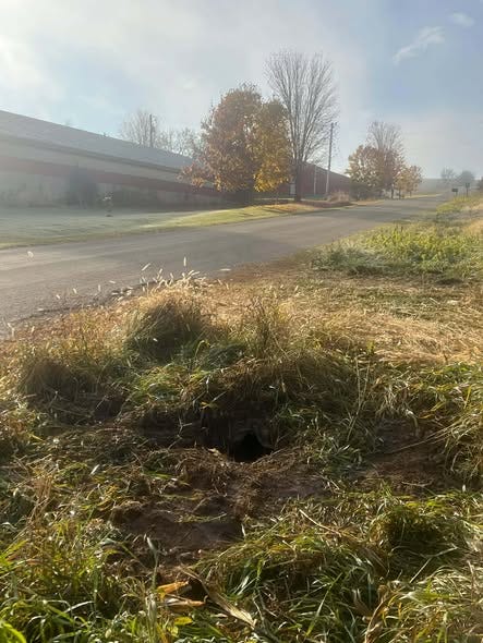 Culvert pipe with dirt around it