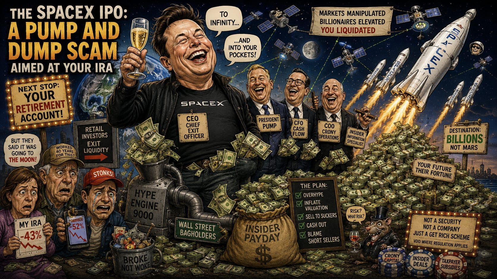 The SpaceX IPO: A Pump and Dump Scam Aimed at Your IRA.
