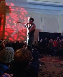 Sebastian sings a soulful version of With Or Without You