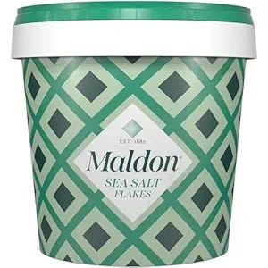 Maldon Salt, Sea Salt Flakes, 20 oz (570 g), Resealable Tub, Kosher, Natural, Handcrafted, Gourmet, Pyramid Crystals