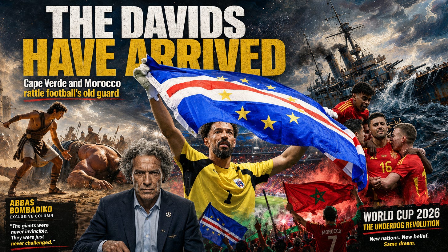 The Davids Have Arrived: Two draws - Cape Verde stunning Spain and Morocco’s Brazil result - proved FIFA’s old guard is no longer untouchable The Davids Have Arrived: Two draws - Cape Verde stunning Spain and Morocco’s Brazil result - proved FIFA’s old guard is no longer untouchable