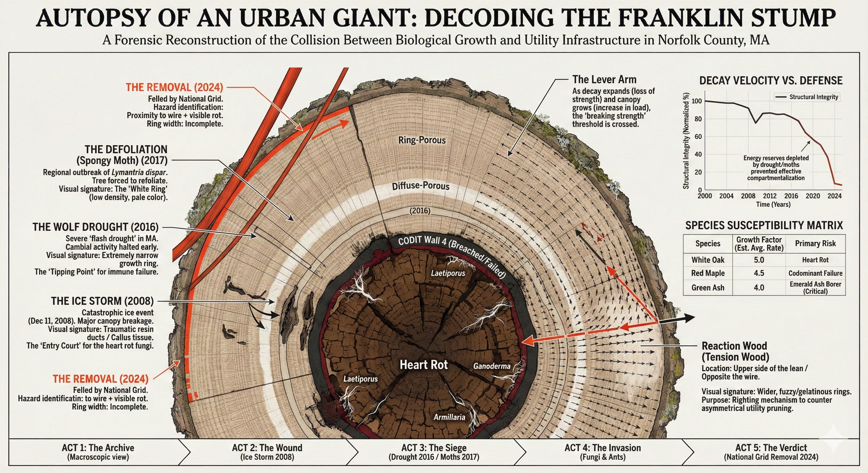 Forensic Dendrochronology and Phytopathology Report: An Exhaustive Analysis of Utility-Felled Urban Timber in Franklin, Massachusetts