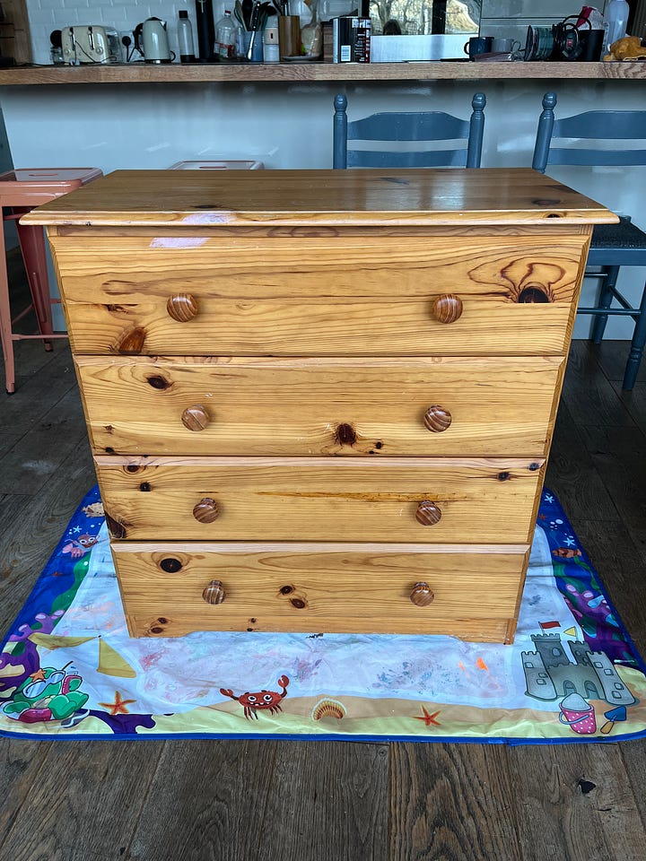 Upcycled furniture; vintage furniture; before and after; painted furniture; paint colours