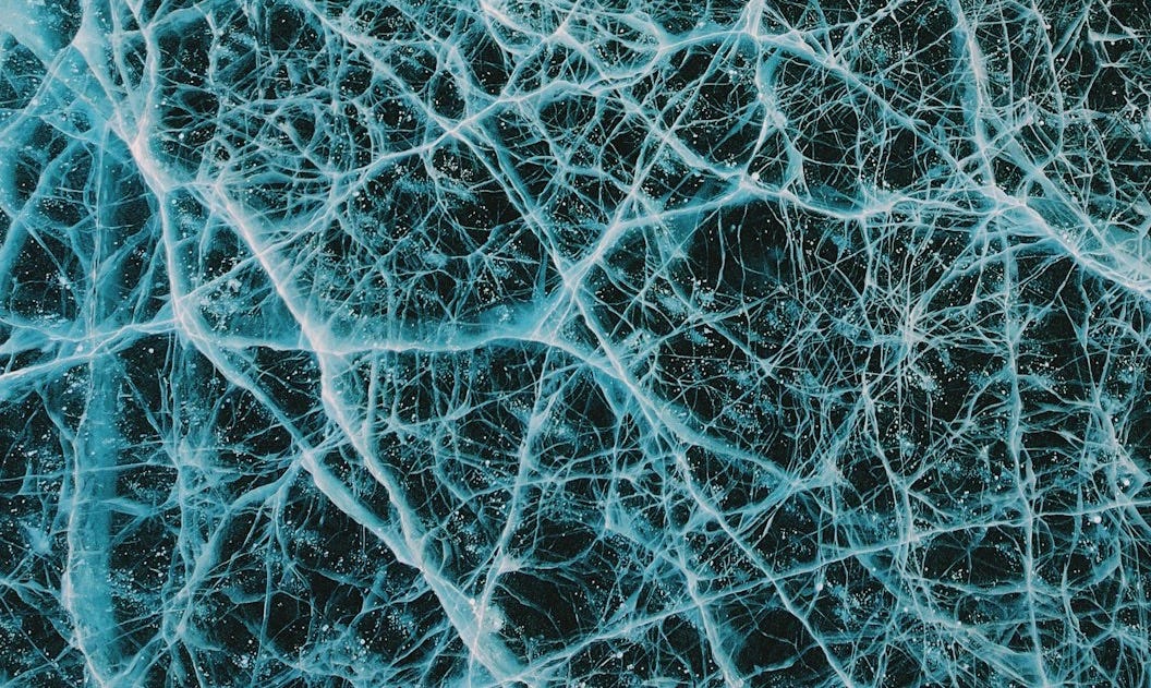 a close up of a piece of ice