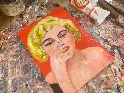Oil portrait of Marilyn Monroe by Miz Katie