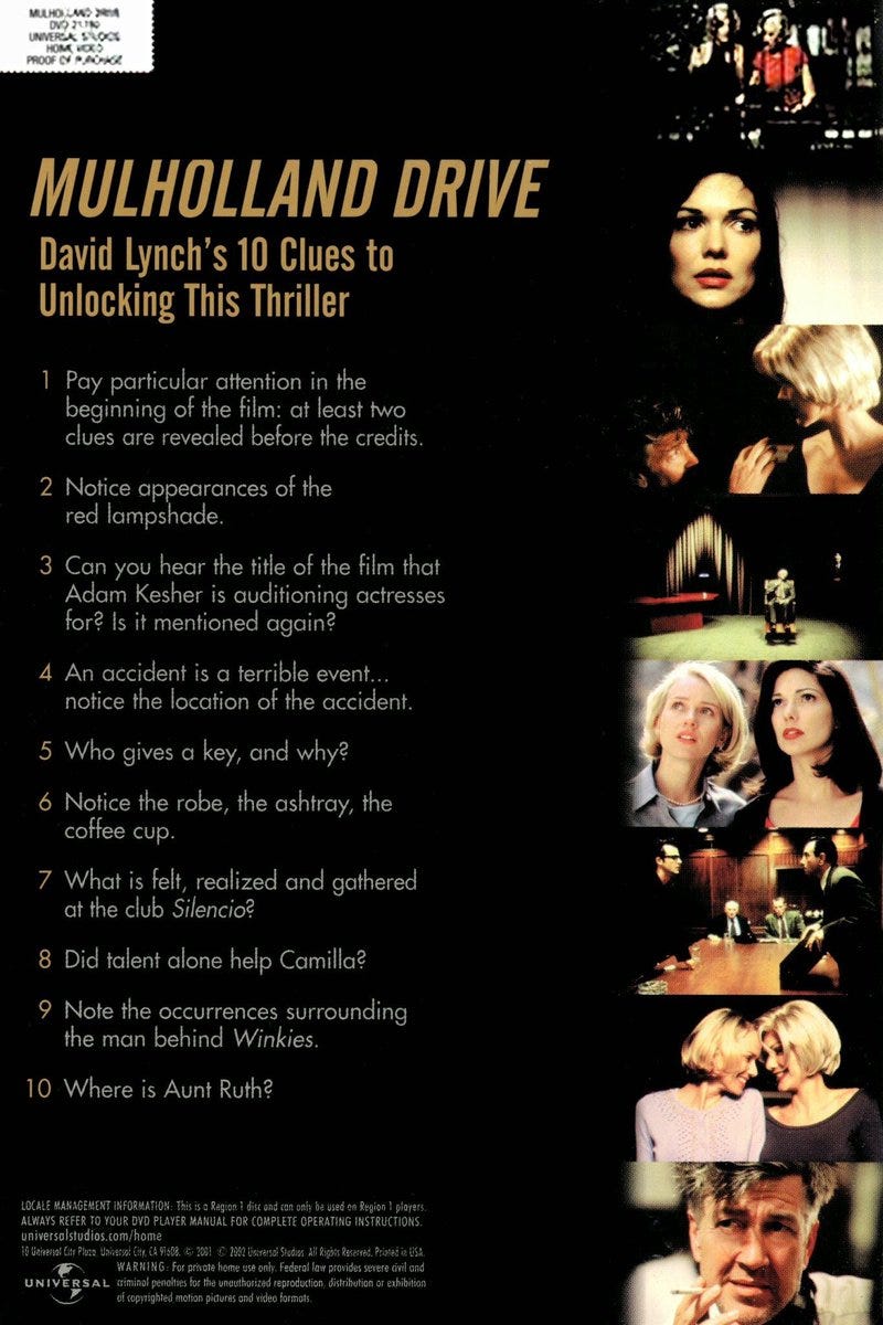 r/davidlynch - What are the answers to these "clues"?
