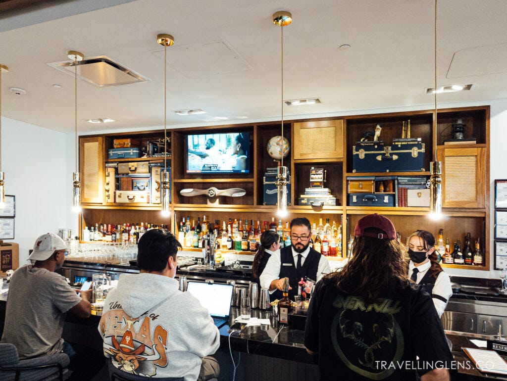 Las Vegas airport Amex Centurion Lounge, bar.