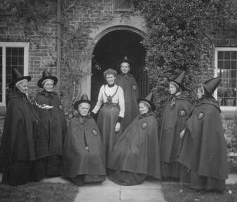 The Bedeswomen of Castle Rising, c.1882. Officially devoted to prayer — but their ceremonial garb tells a stranger story. The Bedeswomen of Castle Rising, c.1882. Officially devoted to prayer — but their ceremonial garb tells a stranger story.