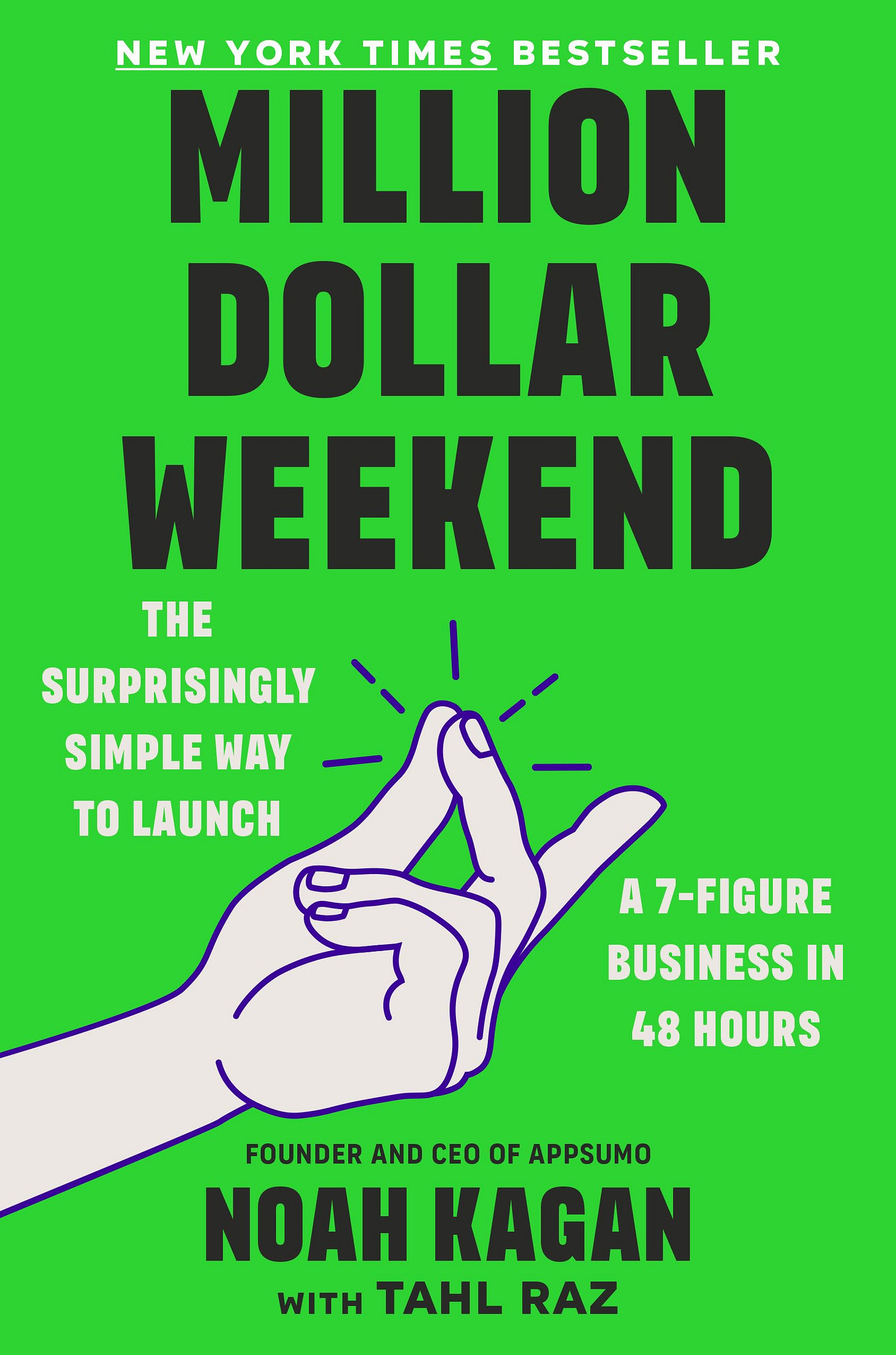 Million Dollar Weekend: The Surprisingly Simple Way to Launch a 7-Figure  Business in 48 Hours : Kagan, Noah, Raz, Tahl: Amazon.es: Libros