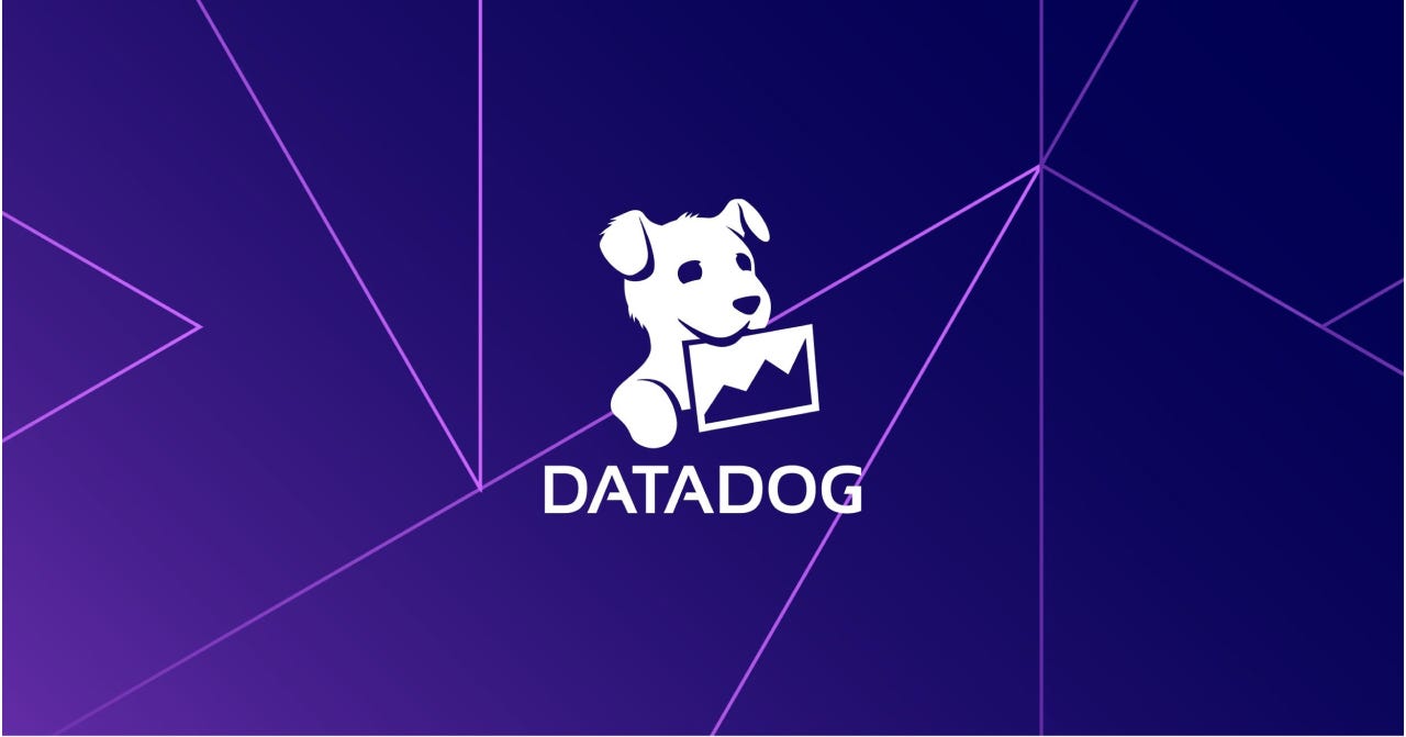 datadog white logo on a purple background