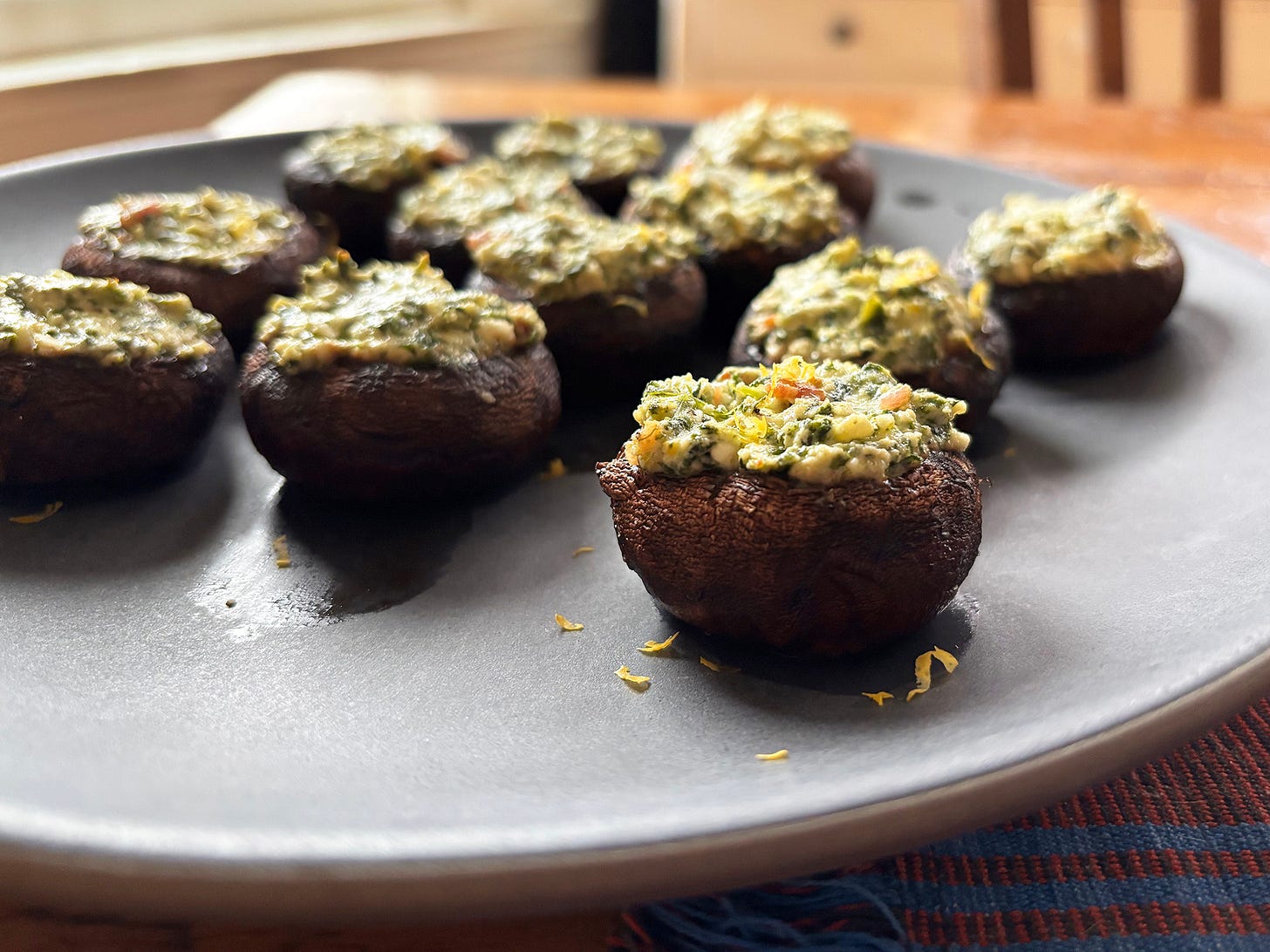 feta bacon spinach stuffed mushroom caps