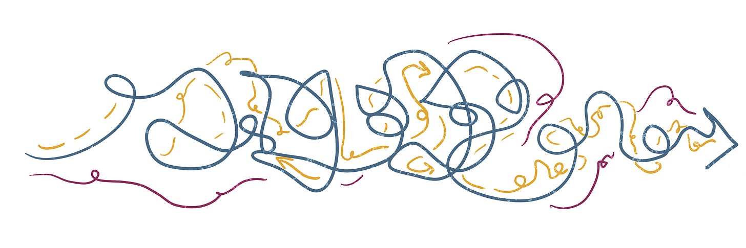 Winding, twisting arrow