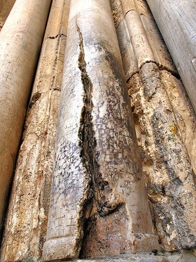 split marble column
