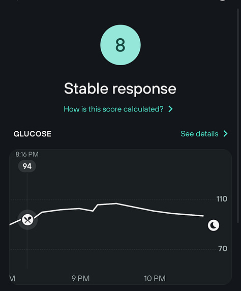 Glucose response to ice cream