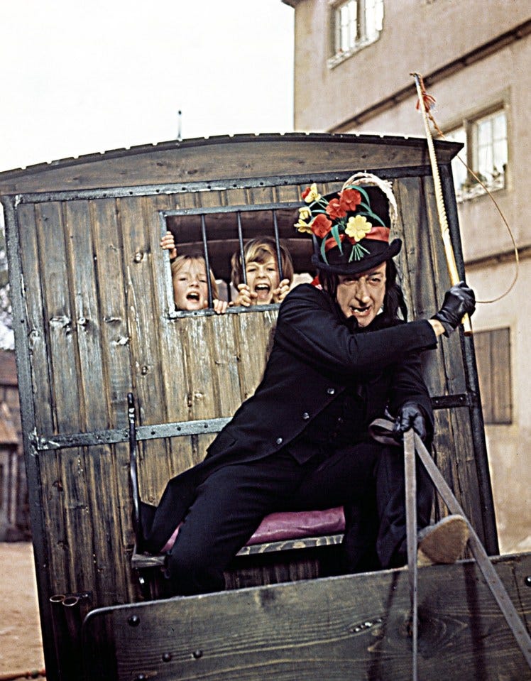 Who plays the child catcher in Chitty Chitty Bang Bang?