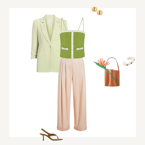Capsule items for the Spring palette with a selection of resulting outfits