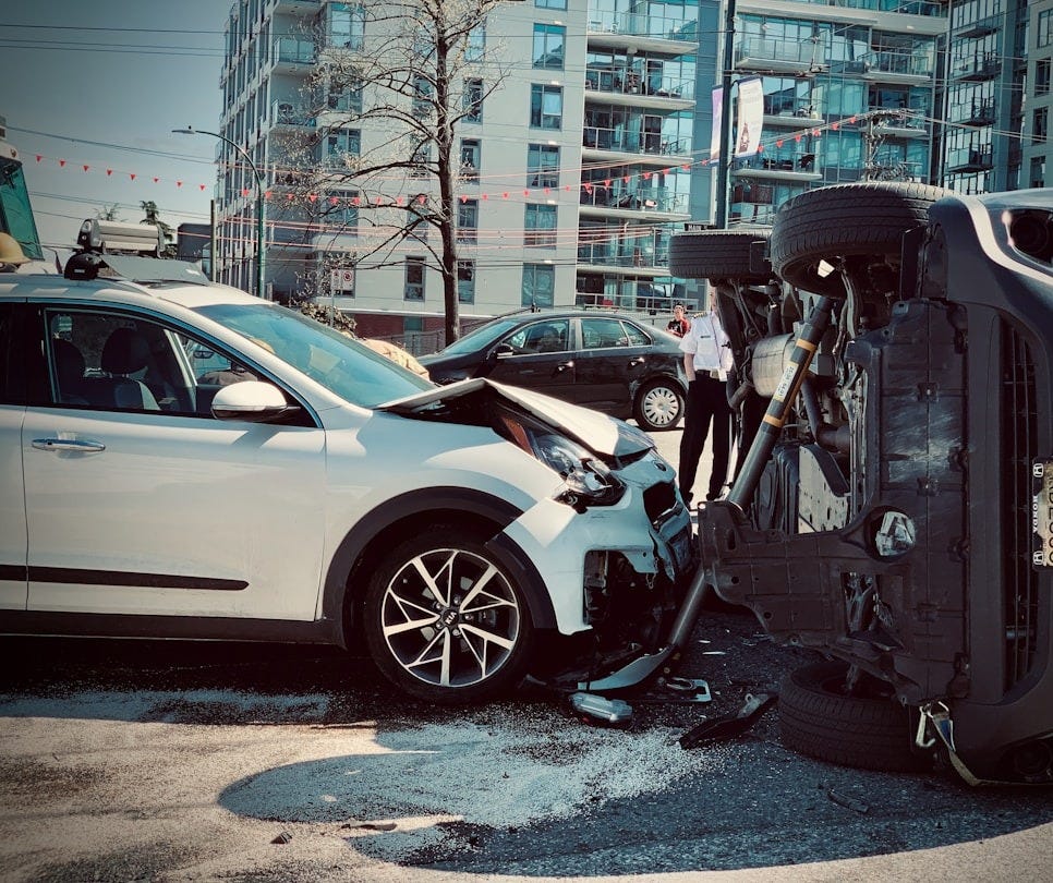 a car that has crashed into another car