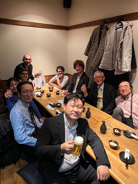 Claudia's talk at the JMPRF; workshop session; Claudia Chwalisz and Ayano Takeuchi; JMPRF closing session; Post-conference Izakaya; Walking with the JMPRF team in Tokyo