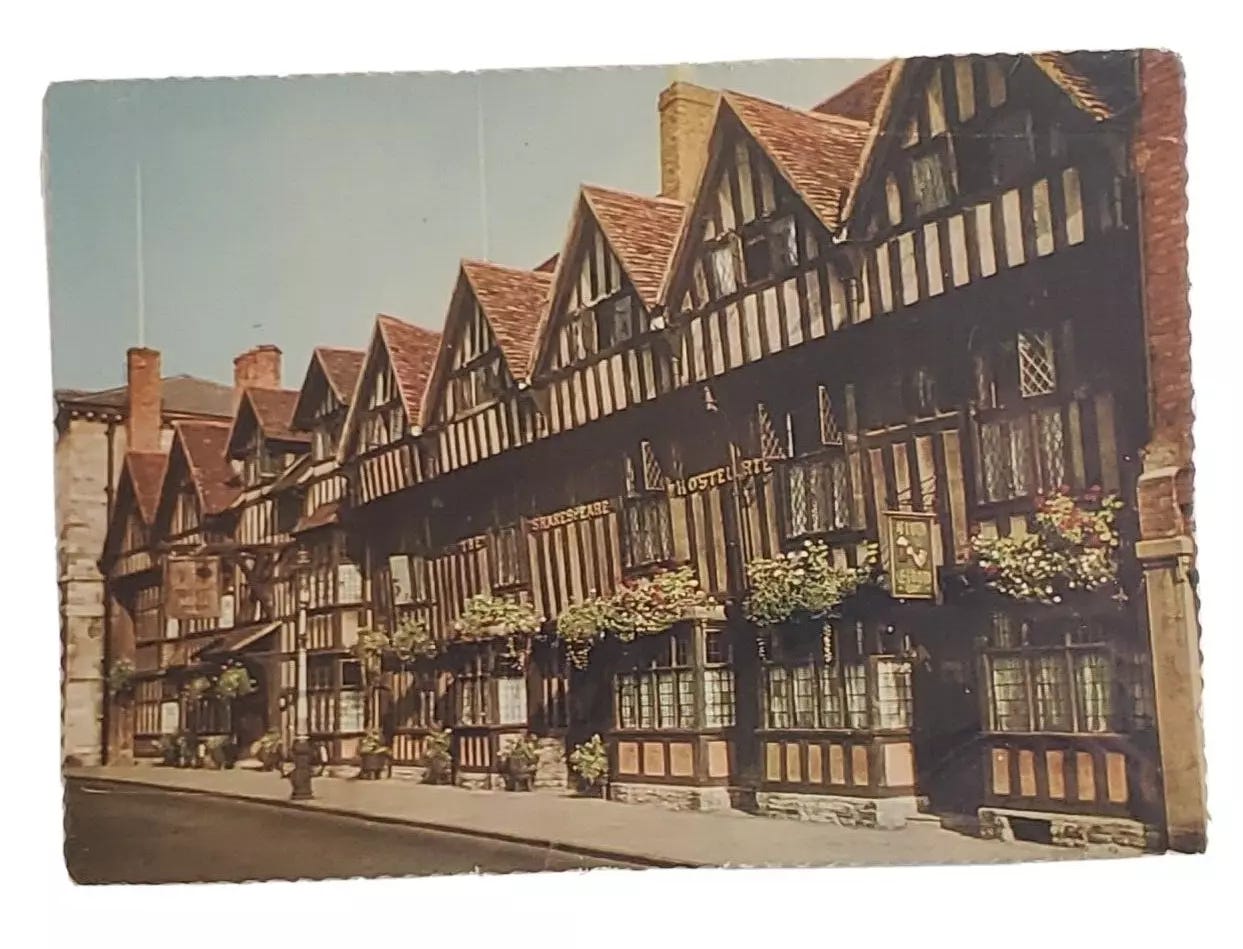 Postcard The Shakespeare Hostelrie Stratford Upon Avon 1960 England - Picture 1 of 5