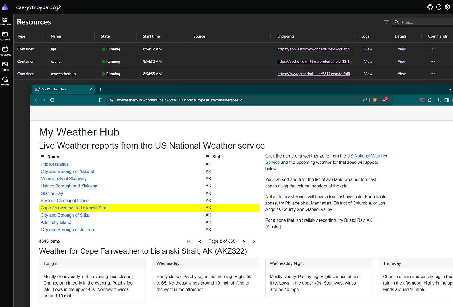 .NET Aspire deploy ACA - resultado comando azd up .NET Aspire deploy ACA - resultado comando azd up