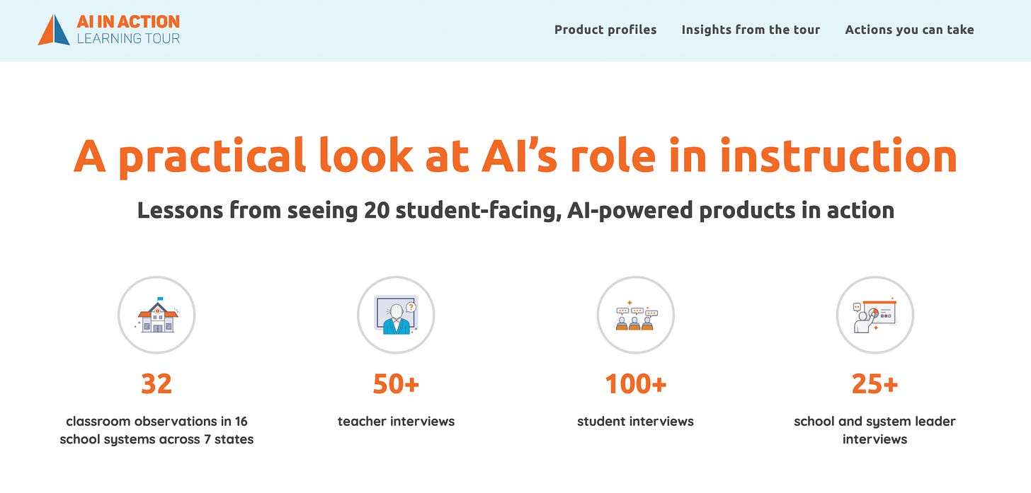 Screenshot from the AI in Action Learning Tour website.