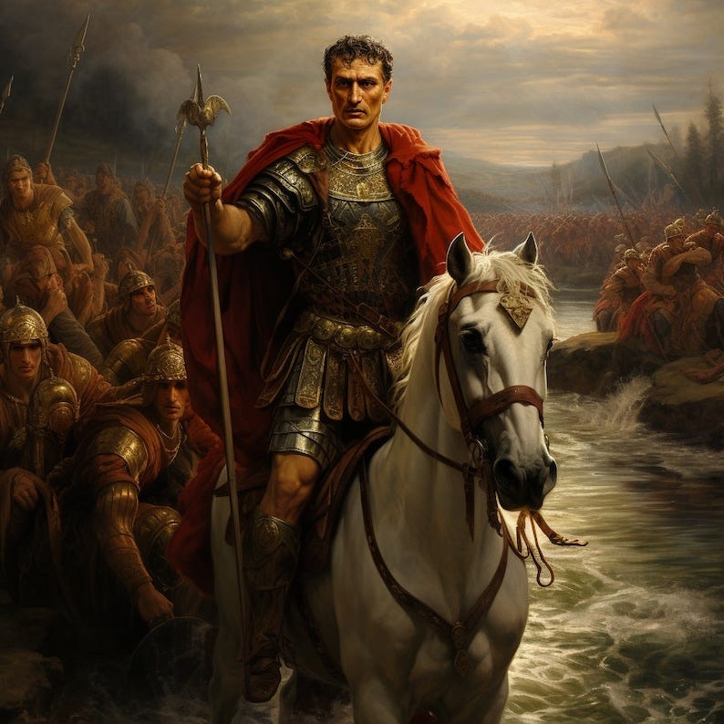 Julius Caesar Crossing The Rubicon with his Army image 1