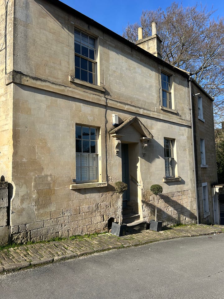 Two photos. Then and now. The old shop in Church Street, Bathford and how it appears today.