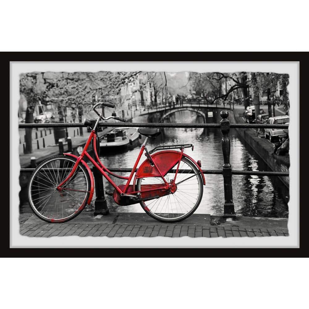 "Red Bicycle on the Bridge" by Marmont Hill Framed Architecture  Art Print 20 in. x 30 in. PHTPOP33BFPFL30 - The Home Depot