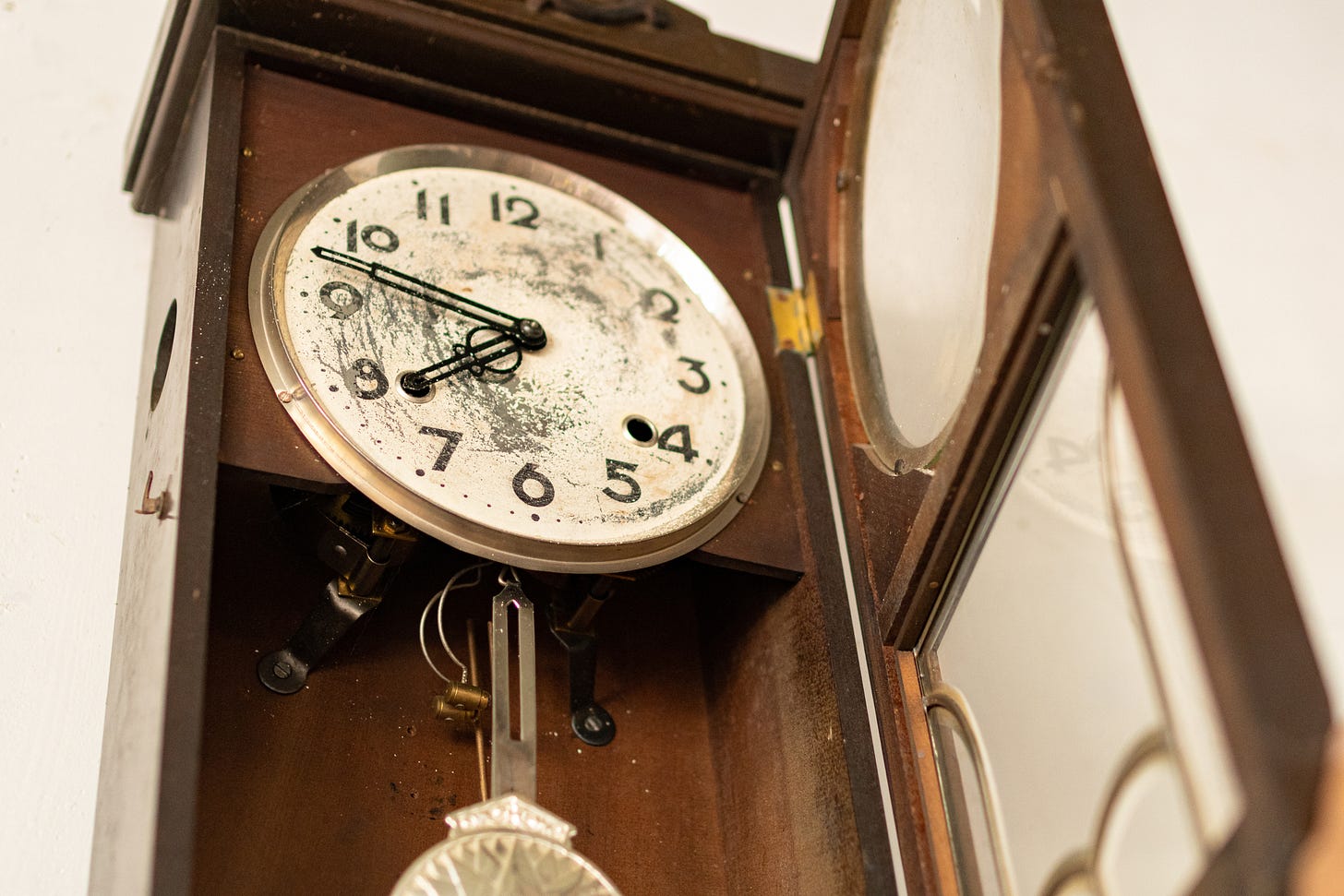 Old grandfather clock.