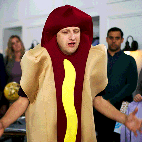 The "I don't know who did this" hot dog meme guy saying "perfect" in defeat.