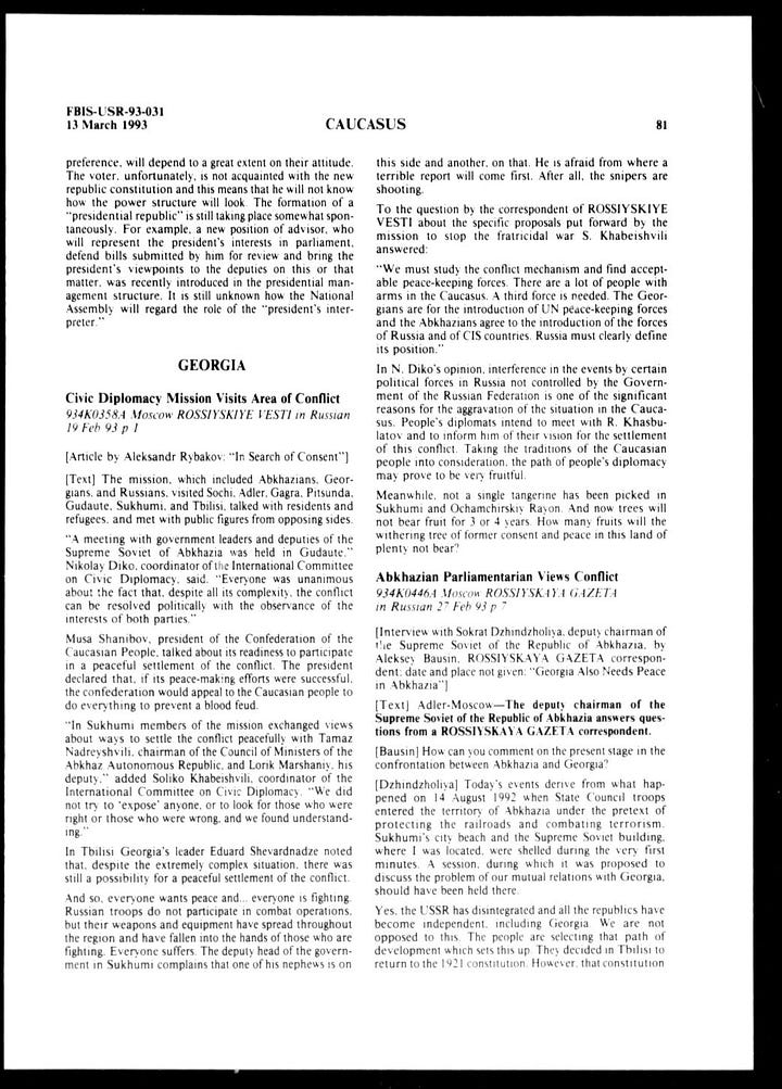 United States Foreign Broadcast Information Service | FBIS Report - 13 March 1993