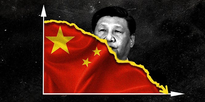china economic colapse photo with xi in background